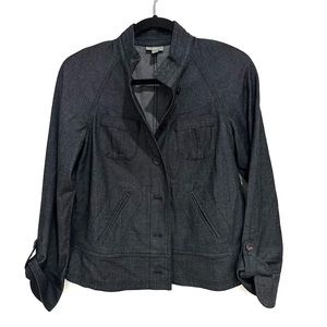 J. Jill Dark Chambray Lightweight Shacket, Cropped Jacket, XS